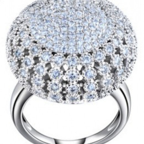 2mm Zircon Full Paved Round Shaped Vintage Ring Very Beautiful Ring OR48 - Charming Platinum Plated 218 Pieces